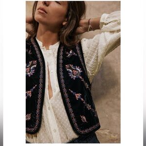 Zara velvet and beaded vest